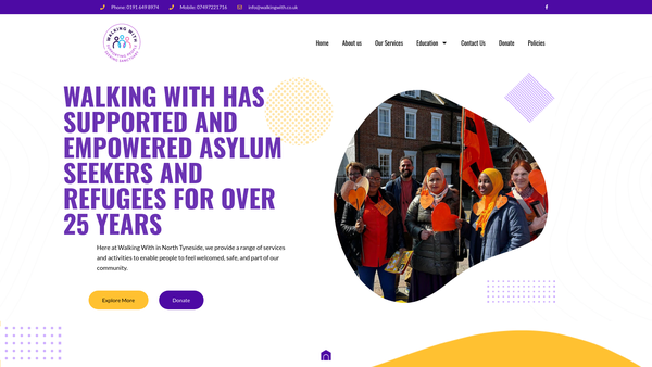 Screenshot of the Walking With In North Tyneside website