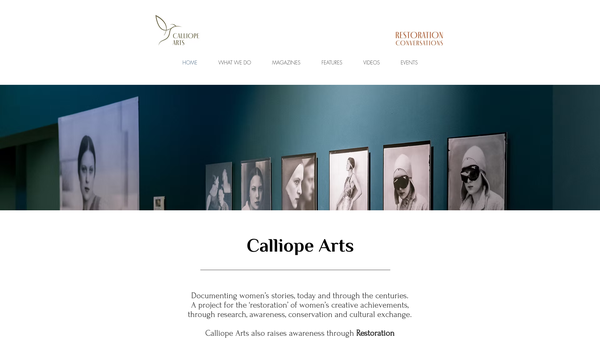 Screenshot of the Calliope Arts Foundation website