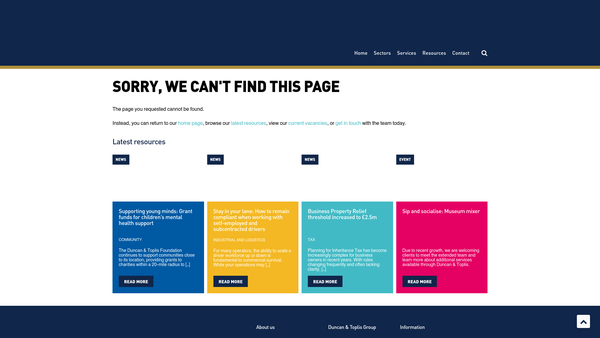 Screenshot of the The Duncan & Toplis Foundation website