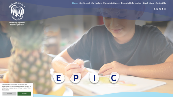 Screenshot of the Buckingham Park Primary School PTA website