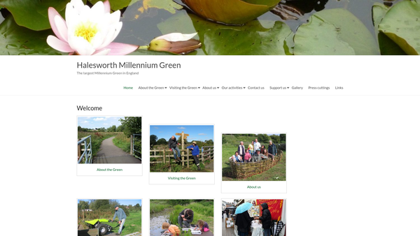 Screenshot of the Halesworth Millennium Green CIO website