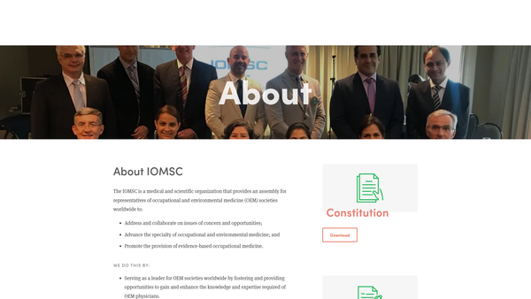 Screenshot of the International Occupational Medicine Society Collaborative website