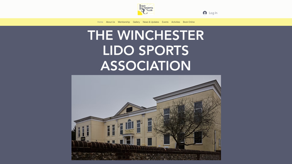 Screenshot of the The Winchester Lido Sports Association website