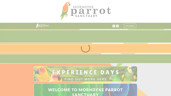 Screenshot of the Morndyke Parrot Sanctuary website