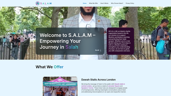 Screenshot of the Sharing Affection Love And Mercy website