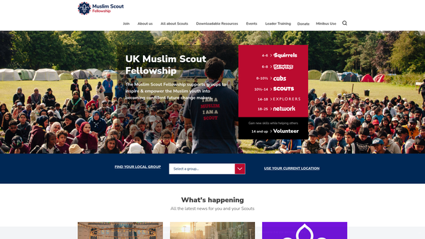 Screenshot of the Muslim Scout Fellowship website