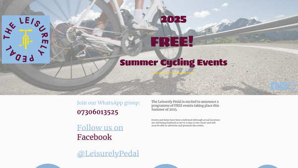 Screenshot of the The Leisurely Pedal CIO website