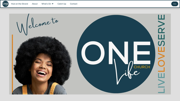 Screenshot of the One Life Church website