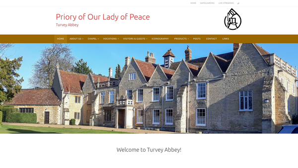 Screenshot of the Priory Of Our Lady Of Peace CIO website