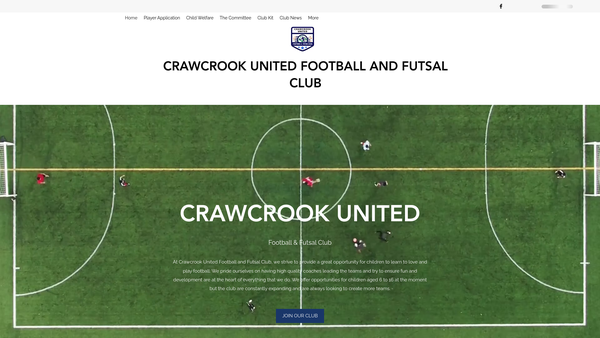 Screenshot of the Crawcrook United Football And Futsal Club website