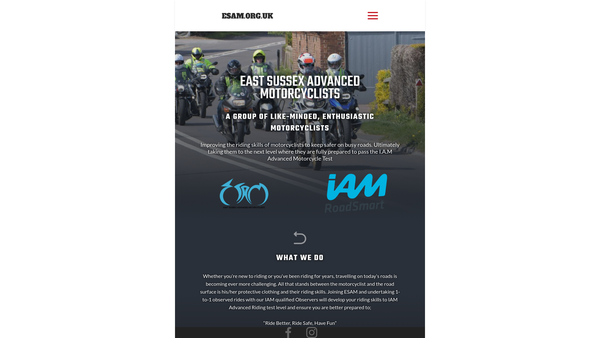 Screenshot of the Iam Roadsmart East Sussex Group Of Advanced Motorcyclists website