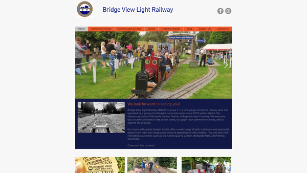 Screenshot of the Bridge View Light Railway website