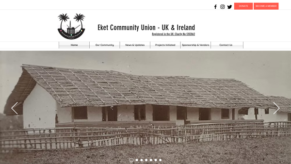 Screenshot of the Eket Community Union Of The United Kingdom And The Republic Of Ireland website