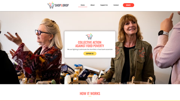 Screenshot of the Shop & Drop website