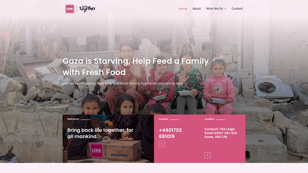 Screenshot of the United Mission For Relief And Development (Um Relief) website
