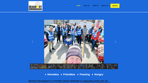 Screenshot of the Reachout Birmingham website