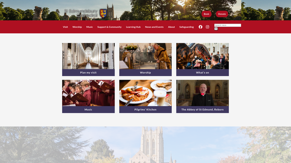 Screenshot of the The Cathedral Church Of Saint James And Saint Edmund, Bury St Edmunds website