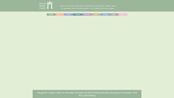 Screenshot of the Ramsey Abbey Walled Garden CIO website