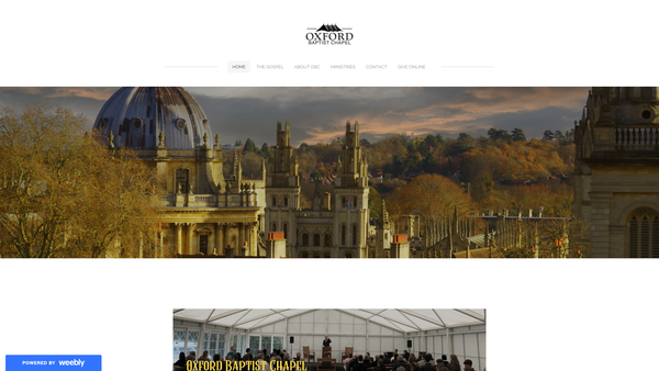 Screenshot of the Oxford Baptist Chapel website