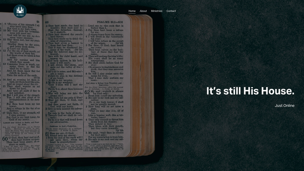 Screenshot of the His House website