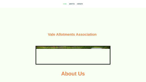 Screenshot of the Vale Allotments Association website