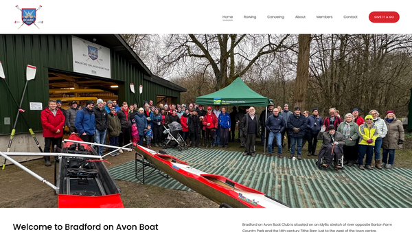 Screenshot of the Bradford On Avon Boat Club website