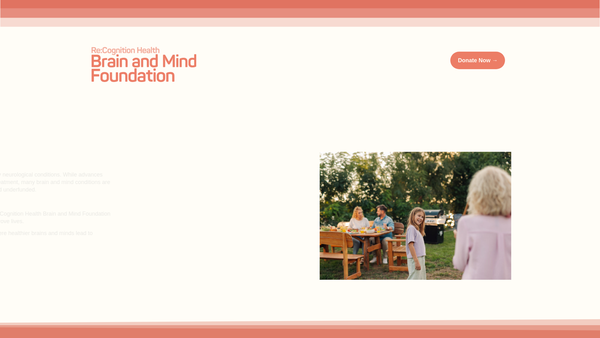 Screenshot of the Re:cognition Health Brain And Mind Foundation website