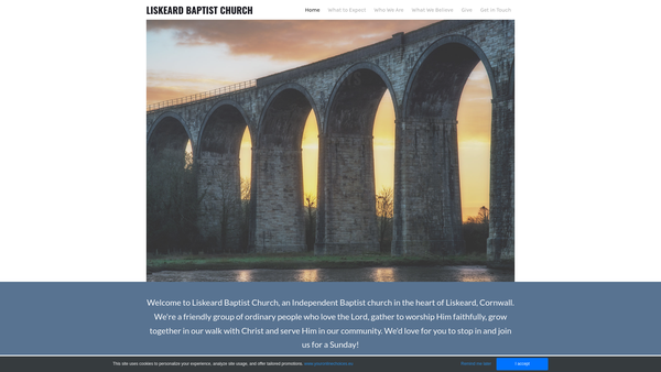 Screenshot of the Liskeard Baptist Church Charity website