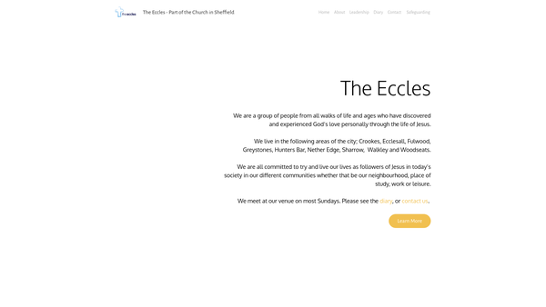 Screenshot of the The Eccles website