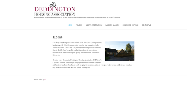 Screenshot of the Deddington Housing Association Limited website