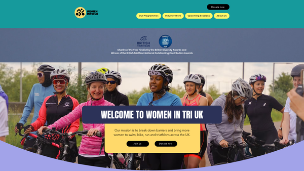 Screenshot of the Women in Tri UK website