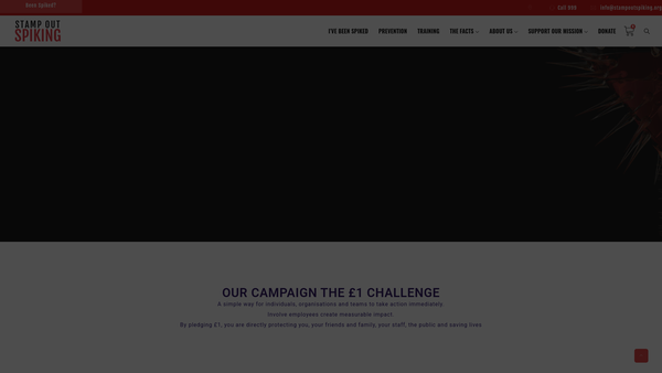 Screenshot of the Stamp Out Spiking website