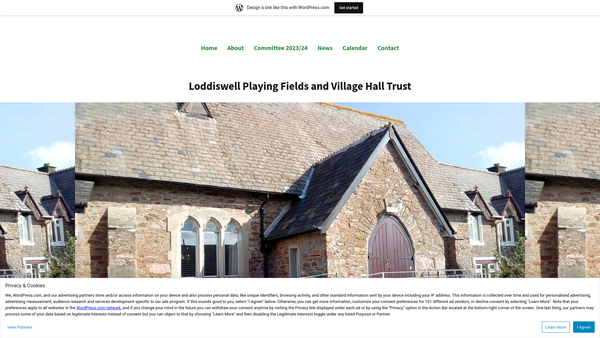 Screenshot of the Loddiswell Playing Fields And Village Hall Trust website
