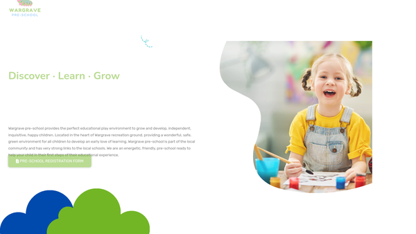 Screenshot of the Wargrave Pre-School website