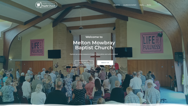 Screenshot of the Melton Mowbray Baptist Church website