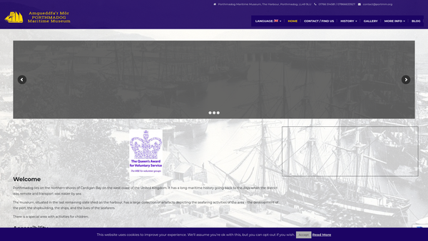 Screenshot of the Ymddiriedolaeth Forwrol Porthmadog Maritime Trust website