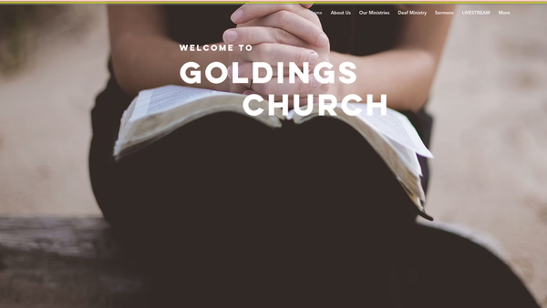 Screenshot of the Goldings Church website