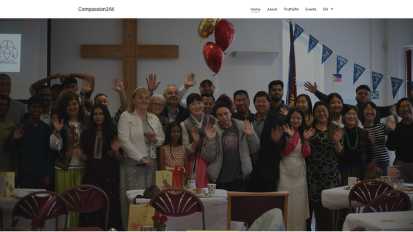 Screenshot of the Compassion2all website