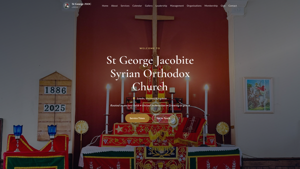 Screenshot of the St George Jacobite Syrian Orthodox Church Leeds website