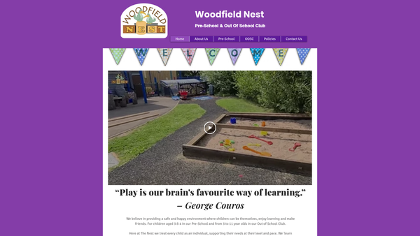 Screenshot of the Woodfield Nest website