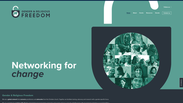 Screenshot of the Gender And Religious Freedom website