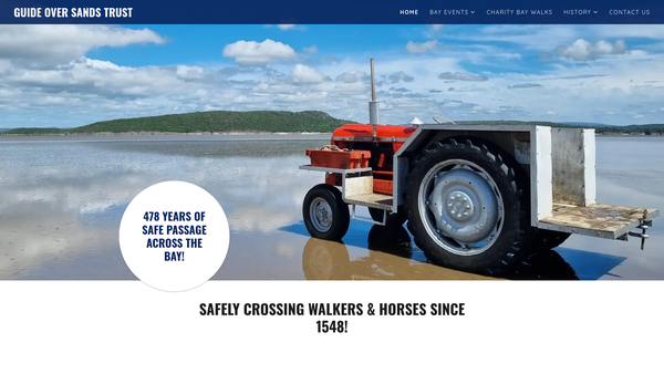 Screenshot of the Guides Over The Kent And Leven Sands Limited website