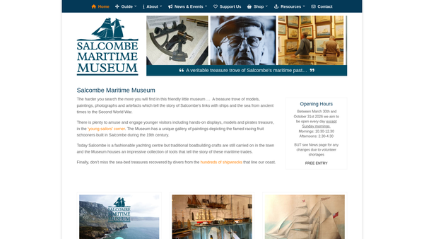 Screenshot of the Salcombe Museum Society website