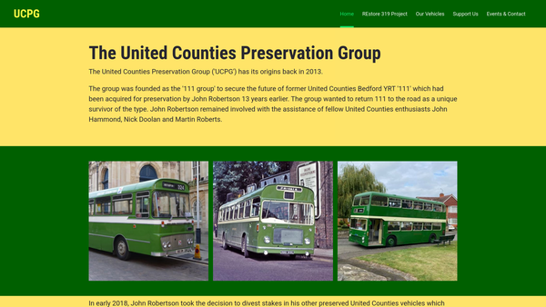 Screenshot of the United Counties Preservation Group website