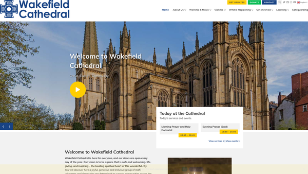 Screenshot of the The Cathedral Church Of All Saints In Wakefield website