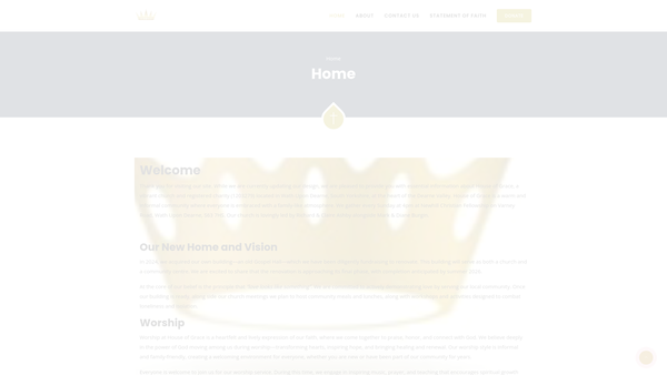 Screenshot of the House Of Grace website
