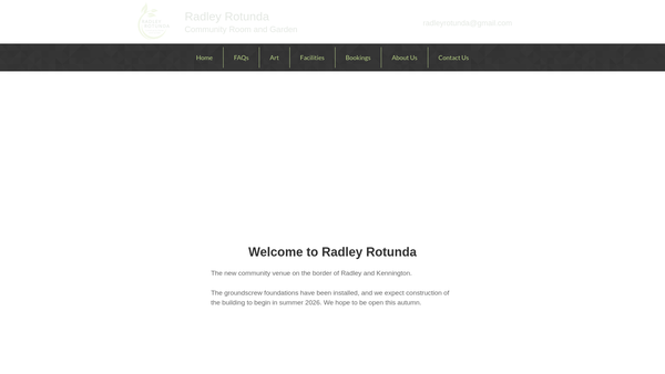 Screenshot of the Radley Rotunda Trust website