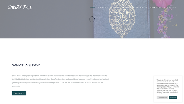 Screenshot of the Shura Trust website