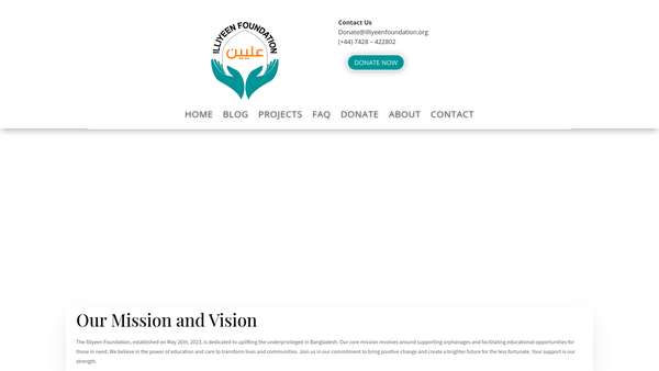 Screenshot of the Illiyeen Foundation website
