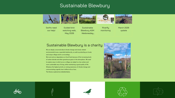 Screenshot of the Sustainable Blewbury website
